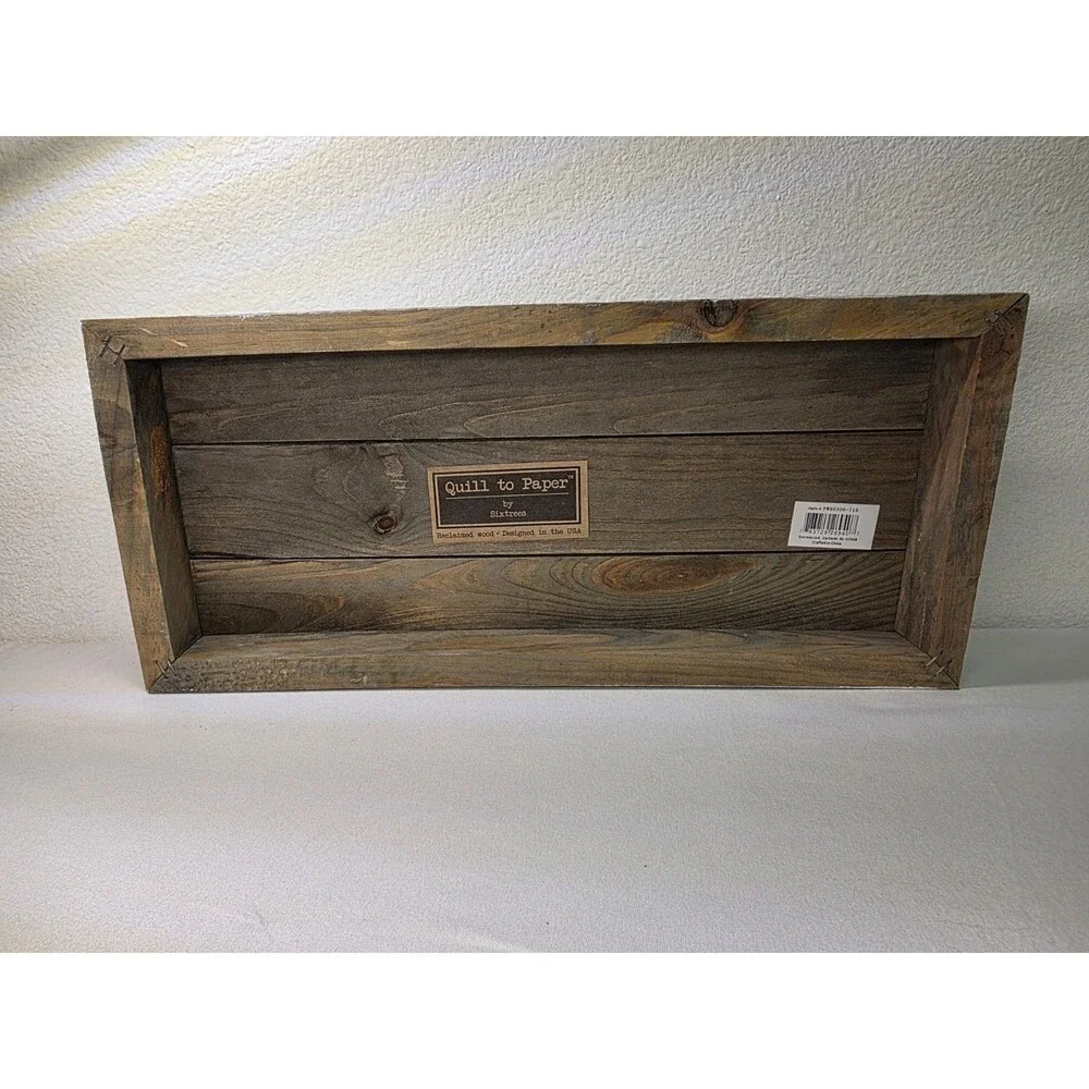 Farmhouse Wood & Metal Family Sign Distressed Country Wall Decor Shelf Sitter